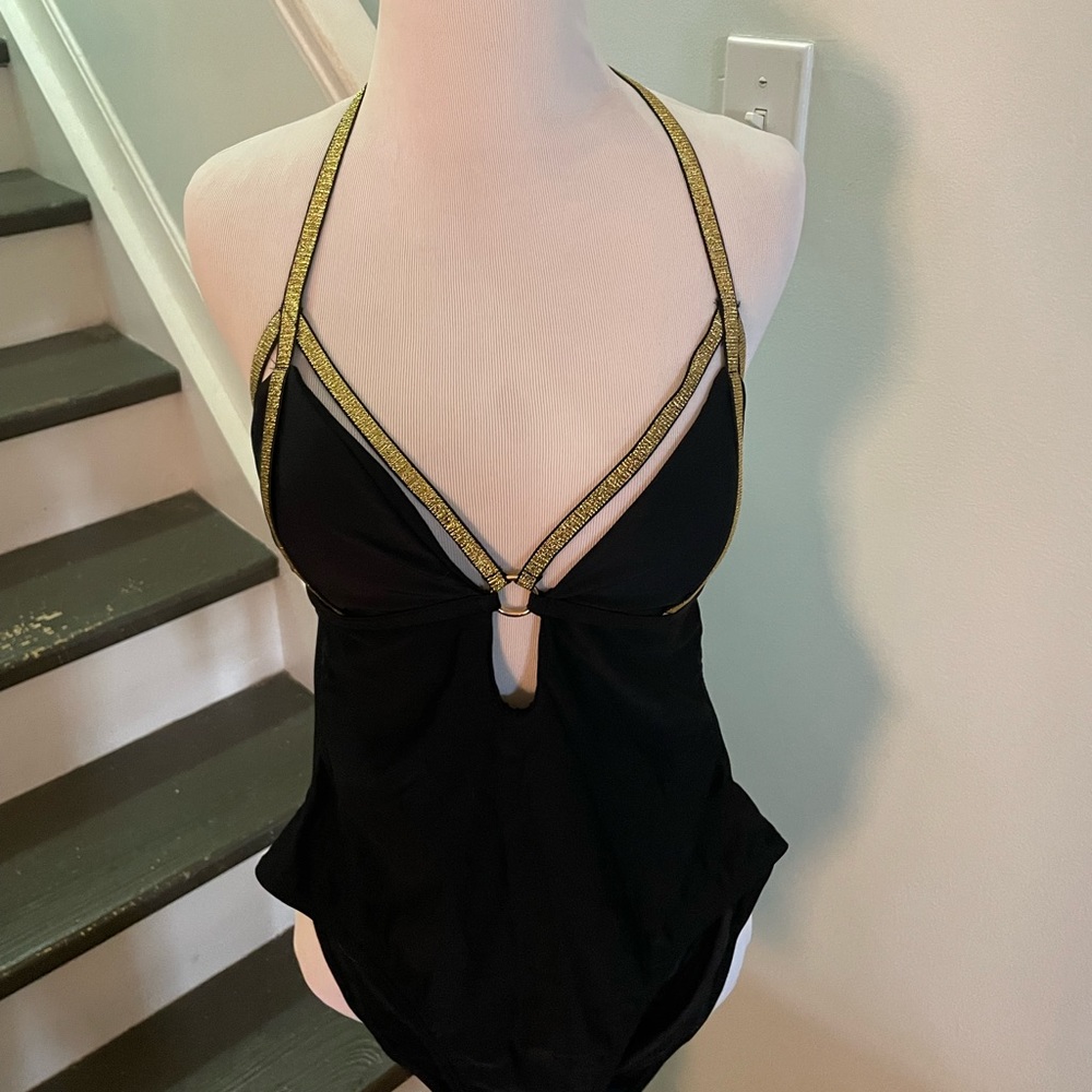 Shein gold trim one piece swimsuit